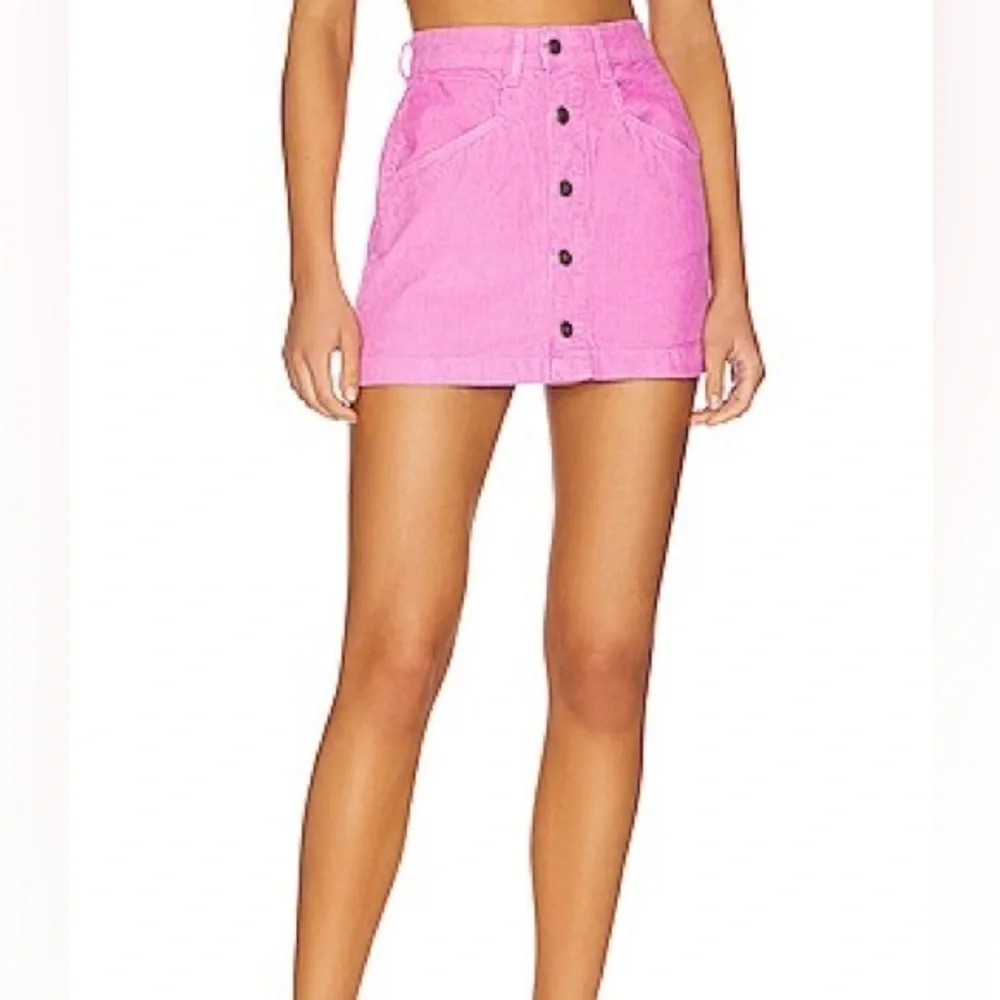 Free People Ray Cord Mini Skirt in Pink Frosting | size 6
